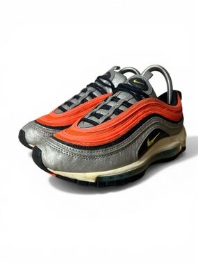 Nike Silver and Orange Air Max 97 Sneakers